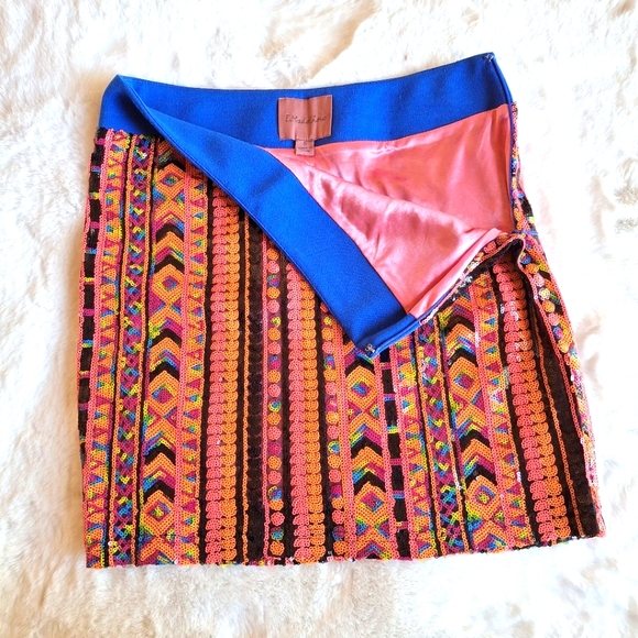 Urban Outfitters I. Image Festive Neon Sequined Skirt Small - Picture 3 of 9
